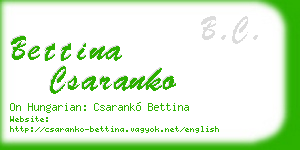 bettina csaranko business card